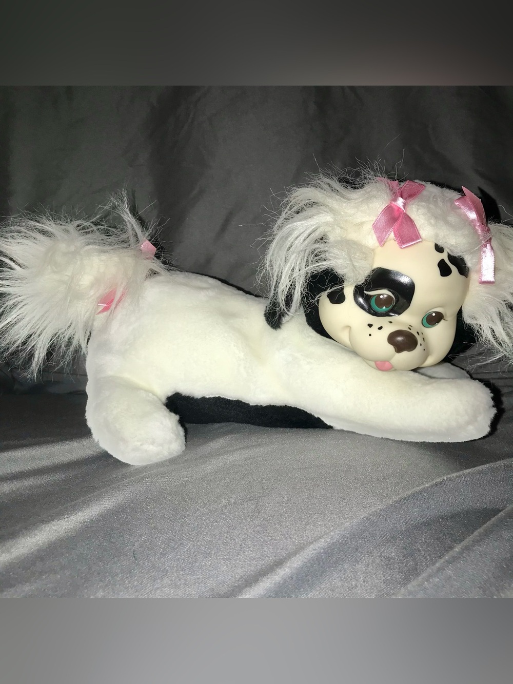 Vintage 1991 Hasbro Puppy Surprise Black and White Dog Mom No Collar